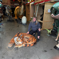 Bengal Tiger With Cub Life Size Statue