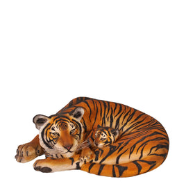 Bengal Tiger With Cub Life Size Statue