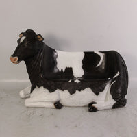 Holstein Cow Bench Life Size Statue - LM Treasures 