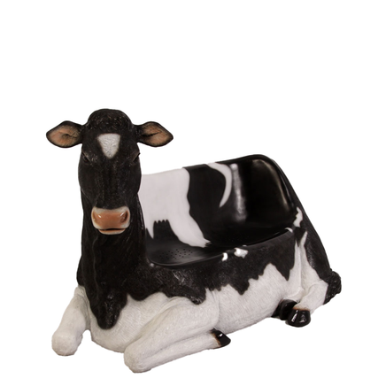 Holstein Cow Bench Life Size Statue - LM Treasures 