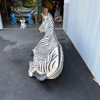 Zebra Bench Life Size Statue