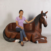 Horse Bench Life Size Statue