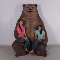 Jumbo Brown Grizzly Bear Life Size Statue