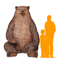 Jumbo Brown Grizzly Bear Life Size Statue