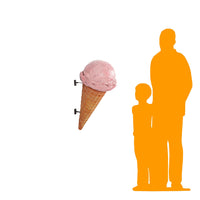 Hanging One Scoop Strawberry Ice Cream Over Sized Statue