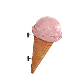 Hanging One Scoop Strawberry Ice Cream Over Sized Statue