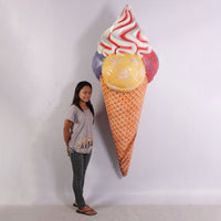 Hanging Three Scoop Ice Cream Over Sized Statue