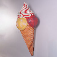 Hanging Three Scoop Ice Cream Over Sized Statue