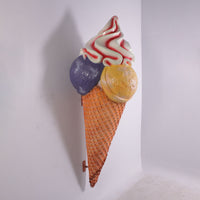 Hanging Three Scoop Ice Cream Over Sized Statue