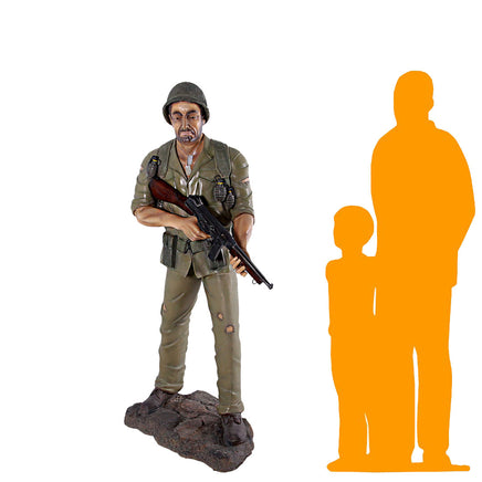 Soldier WWII Life Size Military Statue - LM Treasures 