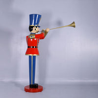 Large Red Trumpet Toy Soldier Christmas Statue