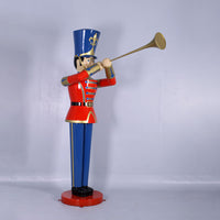 Large Red Trumpet Toy Soldier Christmas Statue