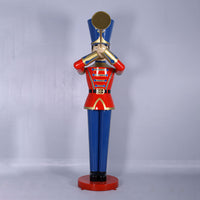 Large Red Trumpet Toy Soldier Christmas Statue