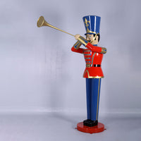 Large Red Trumpet Toy Soldier Christmas Statue