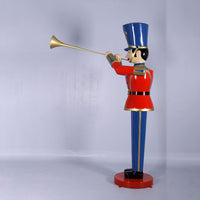 Large Red Trumpet Toy Soldier Christmas Statue