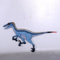 Blue Deinonychus Dinosaur Wall Decor Life Size Statue