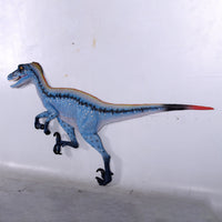 Blue Deinonychus Dinosaur Wall Decor Life Size Statue