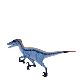 Blue Deinonychus Dinosaur Wall Decor Life Size Statue