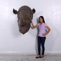 Large Rhinoceros Head Life Size Statue