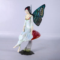 Fairy With Mushroom Over Sized Statue