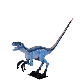 Blue Deinonychus Dinosaur Life Size Statue