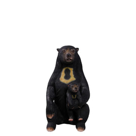 Sun Bear with Cub Life Size Statue