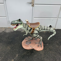 Baby T-Rex Dinosaur With Saddle Life Size Statue