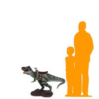 Baby T-Rex Dinosaur With Saddle Life Size Statue