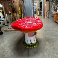 Large Red Double Mushroom Stool Over Sized Statue - LM Treasures 