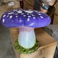 Purple Single Split Mushroom Stool Over Sized Statue