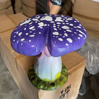 Purple Single Split Mushroom Stool Over Sized Statue