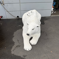 Polar Bear With Cub Statue