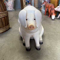 Comic Pig Sitting Life Size Statue