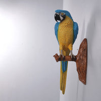 Blue Parrot Wall Decor Life Size Statue