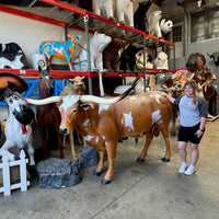 Texas Long Horn Bull Life Size Statue