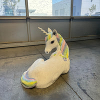 Baby Rainbow Unicorn Resting Life Size Statue - LM Treasures 