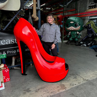 Red Stiletto High Heel Shoe Over Sized Statue