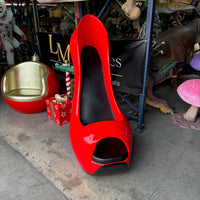 Red Stiletto High Heel Shoe Over Sized Statue