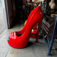 Red Stiletto High Heel Shoe Over Sized Statue