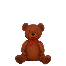 Brown Teddy Bear With Bow Over Sized Statue