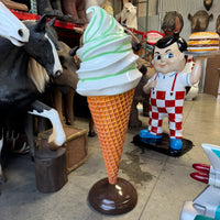 Large Plain Mint Green Soft Serve Ice Cream Statue