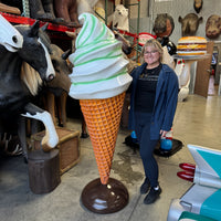 Large Plain Mint Green Soft Serve Ice Cream Statue