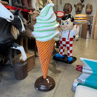 Large Plain Mint Green Soft Serve Ice Cream Statue