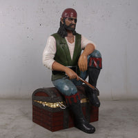 Pirate On Chest Life Size Statue