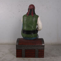 Pirate On Chest Life Size Statue