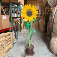 Large Sunflower In Pot Flower Statue