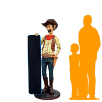 Cowboy With Menu Life Size Statue