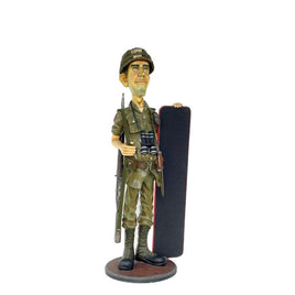 Soldier with Menu Board Life Size Statue