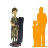 Soldier with Menu Board Life Size Statue