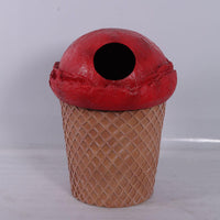 Strawberry Ice Cream Trash Can Over Sized Statue